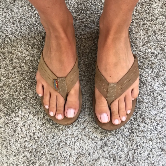 rainbow flip flops arch support